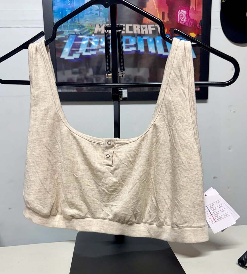 WU79 XXL Auden Modal Blend Unlined Scoop Neck Bralette Oatmeal Beige NWT